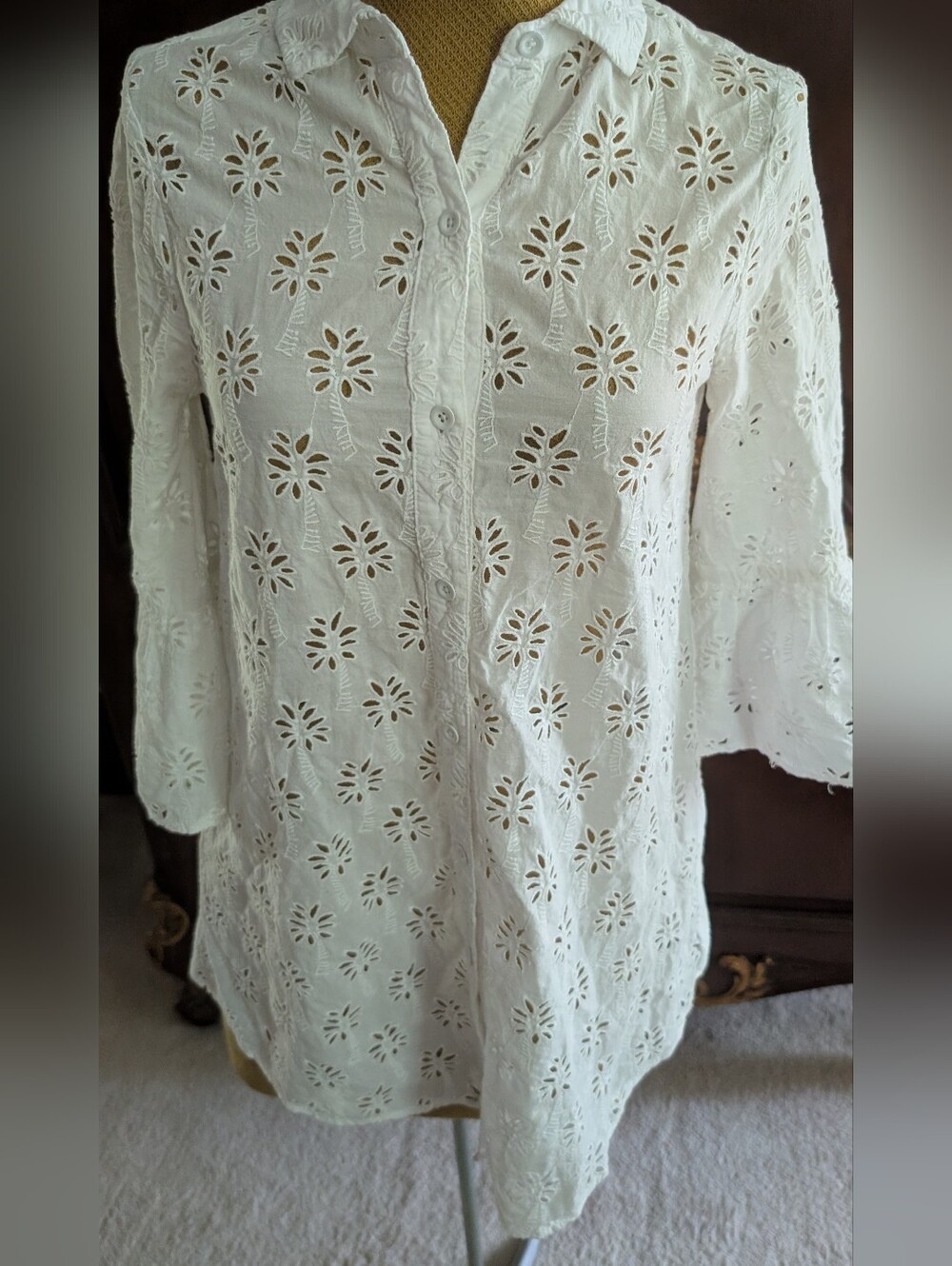 Lilly Pulitzer Eyelet Pakm Tree Dress Cover Up xxs White